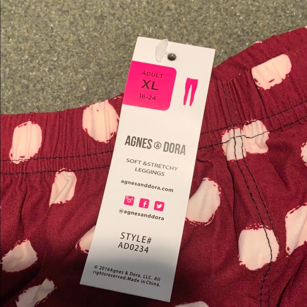 🔥New🔥 maroon/red Agnes and Dora leggings XL - Picture 3 of 4